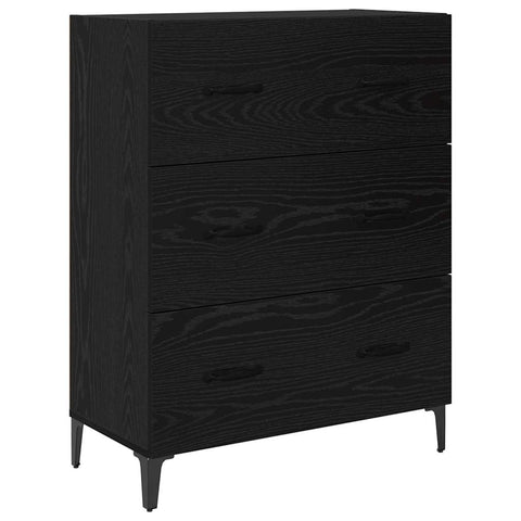 vidaXL Sideboard Black Oak 69.5 x 34 x 90 cm Engineered Wood and Iron