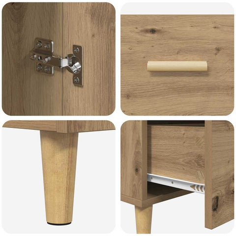 vidaXL Sideboard Artisan oak 34 x 69.5 x 90 cm Engineered wood