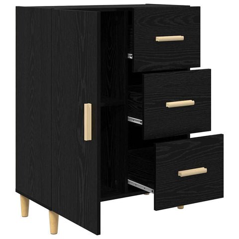 vidaXL Sideboard Black oak 34 x 69.5 x 90 cm Engineered wood