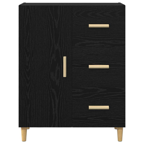 vidaXL Sideboard Black oak 34 x 69.5 x 90 cm Engineered wood