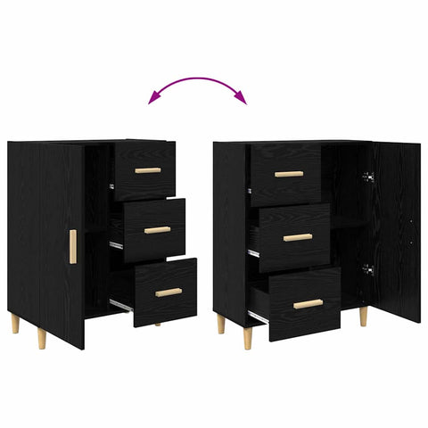 vidaXL Sideboard Black oak 34 x 69.5 x 90 cm Engineered wood