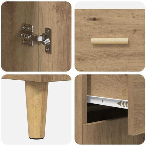 vidaXL Sideboard Artisan oak 34 x 69.5 x 89 cm Engineered wood