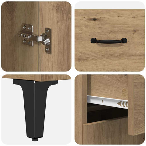 vidaXL Sideboard Artisan oak 34 x 69.5 x 90 cm Engineered wood