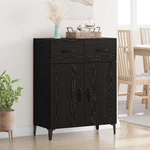 vidaXL Sideboard Black oak 34 x 69.5 x 90 cm Engineered wood