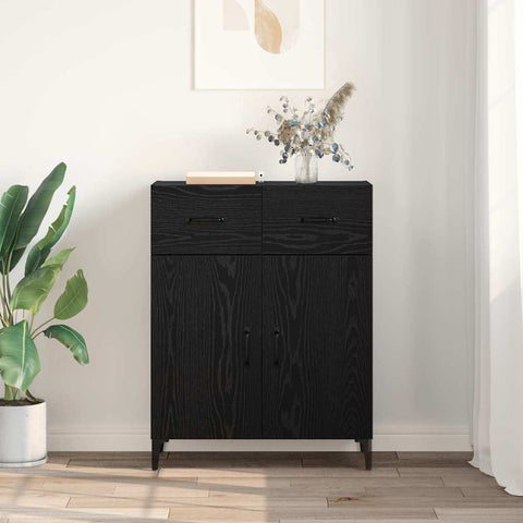 vidaXL Sideboard Black oak 34 x 69.5 x 90 cm Engineered wood