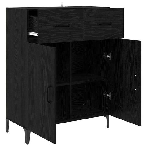 vidaXL Sideboard Black oak 34 x 69.5 x 90 cm Engineered wood