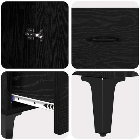 vidaXL Highboard Black Oak 70 x 31 x 115 cm Engineered Wood and Iron