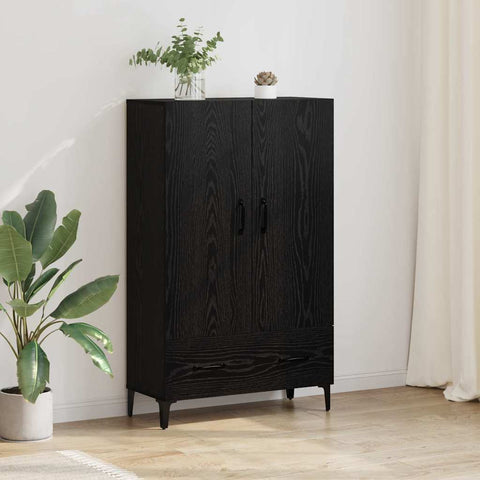 vidaXL Highboard Black Oak 70 x 31 x 115 cm Engineered Wood and Iron