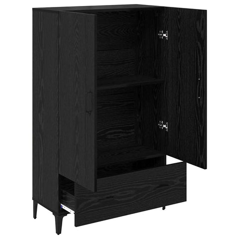 vidaXL Highboard Black Oak 70 x 31 x 115 cm Engineered Wood and Iron
