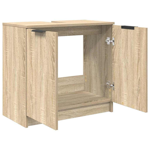 vidaXL Bathroom Cabinet Sonoma Oak 64.5 x 33.5 x 59 cm Engineered Wood
