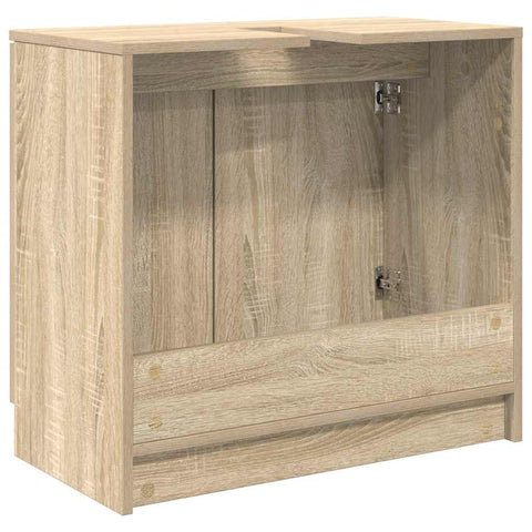 vidaXL Bathroom Cabinet Sonoma Oak 64.5 x 33.5 x 59 cm Engineered Wood