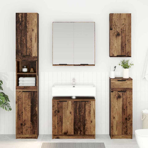 vidaXL Bathroom Cabinet Old Wood 64.5 x 33.5 x 59 cm Engineered Wood