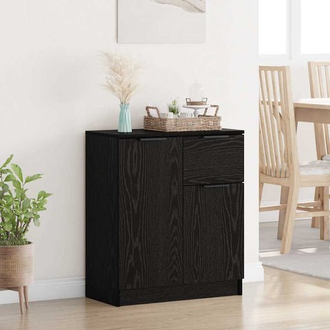 vidaXL Sideboard with Drawer Black oak 60 x 30 x 70 cm Engineered wood