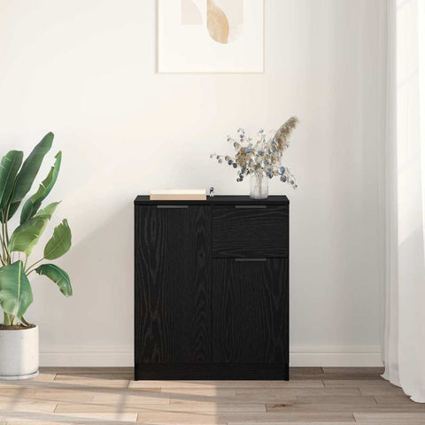 vidaXL Sideboard with Drawer Black oak 60 x 30 x 70 cm Engineered wood