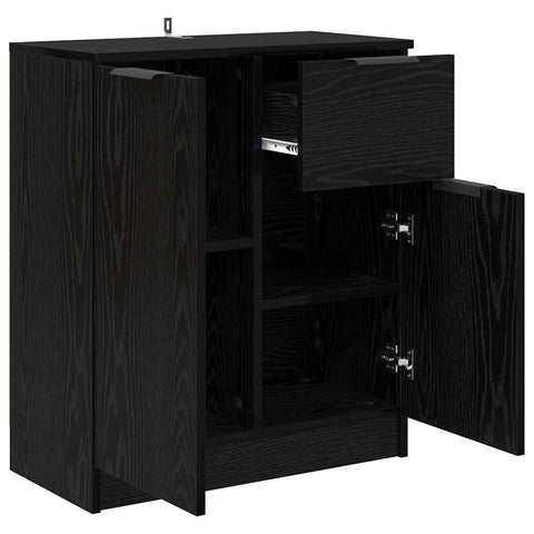 vidaXL Sideboard with Drawer Black oak 60 x 30 x 70 cm Engineered wood