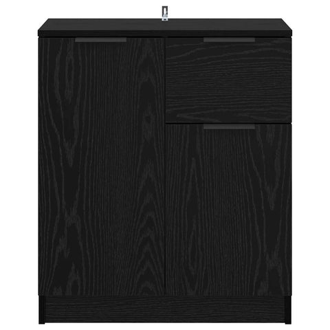 vidaXL Sideboard with Drawer Black oak 60 x 30 x 70 cm Engineered wood