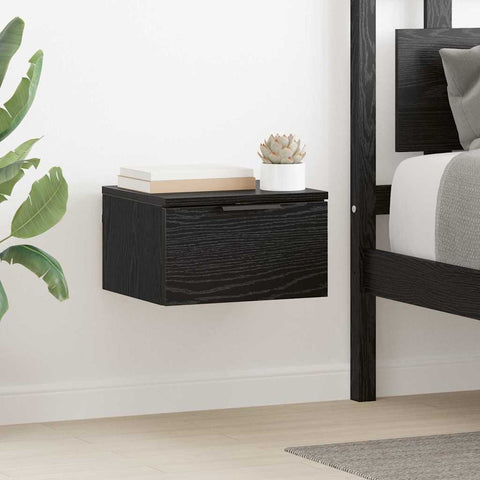 vidaXL Bedside Cabinet 2 pcs Black oak 34 x 30 x 20 cm Engineered wood