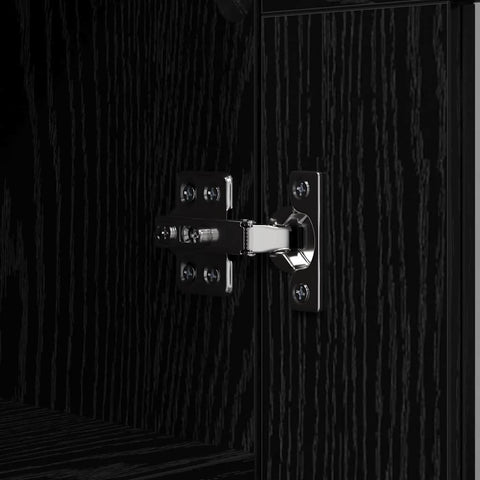 vidaXL Sideboard Black Oak 69.5 x 34 x 90 cm Engineered Wood and Iron