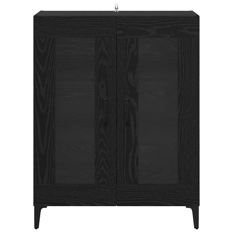 vidaXL Sideboard Black Oak 69.5 x 34 x 90 cm Engineered Wood and Iron