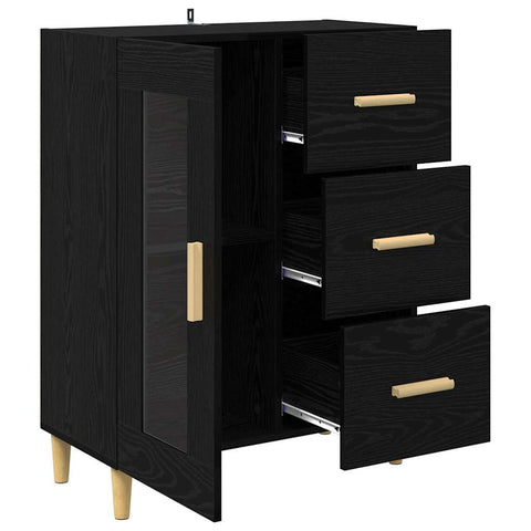vidaXL Sideboard Black Oak 69.5 x 34 x 90 cm Engineered Wood