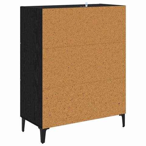 vidaXL Sideboard Black Oak 69.5 x 34 x 90 cm Engineered Wood and Iron