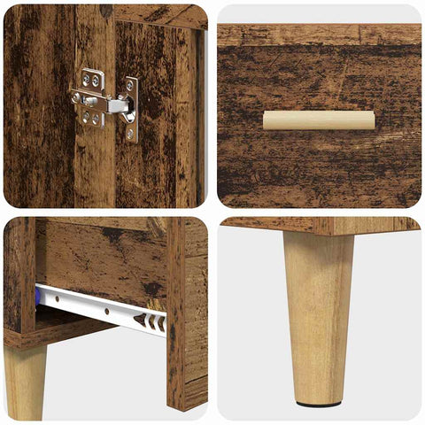 vidaXL Highboard with Drawer Old Wood 70 x 31 x 115 cm Engineered Wood