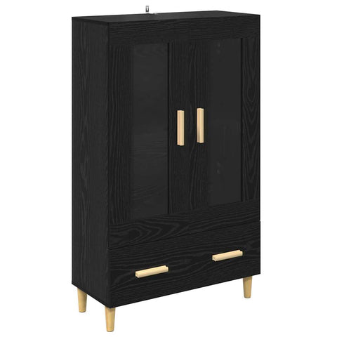 vidaXL Highboard Black Oak 70 x 31 x 115 cm Engineered Wood