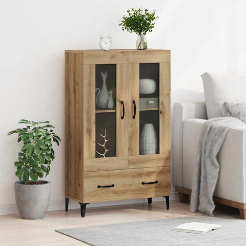 vidaXL Highboard Artisan Oak 70 x 31 x 115 cm Engineered Wood and Iron
