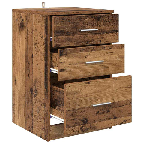 vidaXL Bedside Cabinet Old wood 40 x 40 x 63 cm Engineered wood