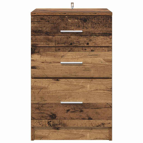 vidaXL Bedside Cabinet Old wood 40 x 40 x 63 cm Engineered wood