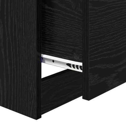 vidaXL Bedside Cabinet Black oak 40 x 40 x 63 cm Engineered wood