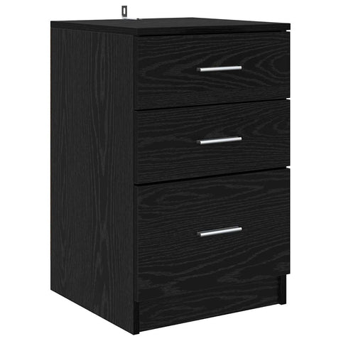 vidaXL Bedside Cabinet Black oak 40 x 40 x 63 cm Engineered wood