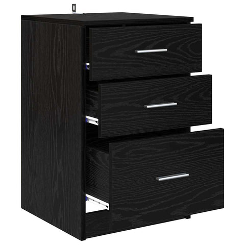 vidaXL Bedside Cabinet Black oak 40 x 40 x 63 cm Engineered wood