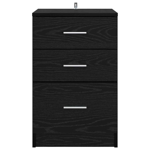 vidaXL Bedside Cabinet Black oak 40 x 40 x 63 cm Engineered wood