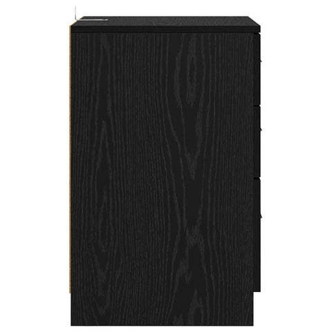 vidaXL Bedside Cabinet Black oak 40 x 40 x 63 cm Engineered wood