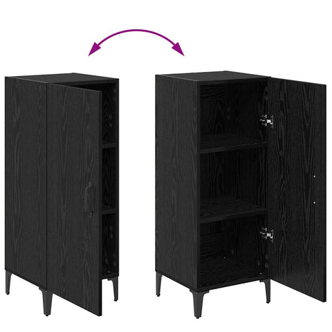 vidaXL Sideboard Black oak 34.5 x 34 x 90 cm Engineered wood