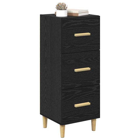 vidaXL Sideboard Black oak 34.5 x 34 x 90 cm Engineered wood