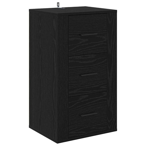 vidaXL Sideboard with Drawer Black oak 40 x 33 x 70 cm Engineered wood