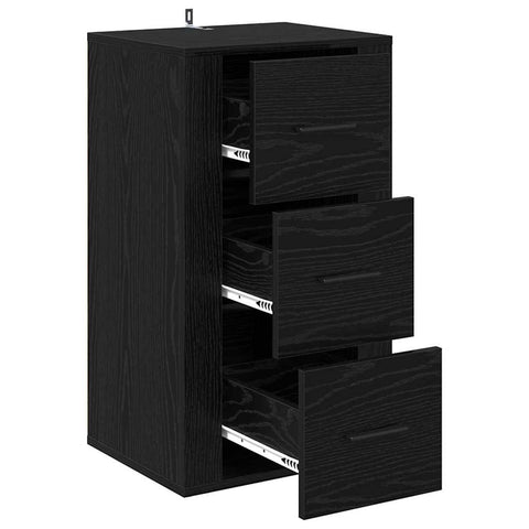 vidaXL Sideboard with Drawer Black oak 40 x 33 x 70 cm Engineered wood