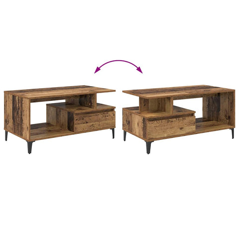 vidaXL Coffee Table Old wood 90 x 49 x 45 cm Engineered wood