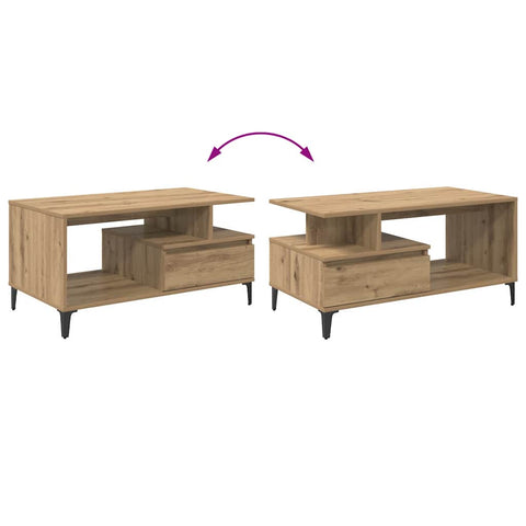 vidaXL Coffee Table Artisan oak 90 x 49 x 45 cm Engineered wood