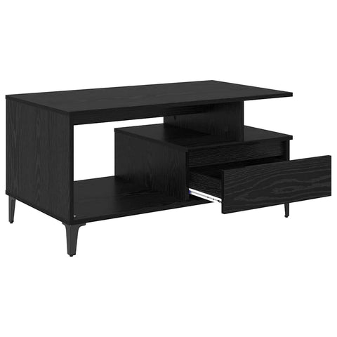 vidaXL Coffee Table Black oak 90 x 49 x 45 cm Engineered wood