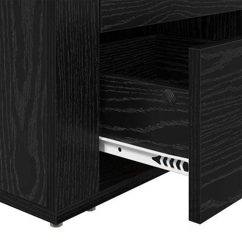 vidaXL Bedside Cabinet Black oak 50 x 36 x 60 cm Engineered wood