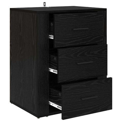 vidaXL Bedside Cabinet Black oak 50 x 36 x 60 cm Engineered wood
