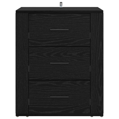 vidaXL Bedside Cabinet Black oak 50 x 36 x 60 cm Engineered wood