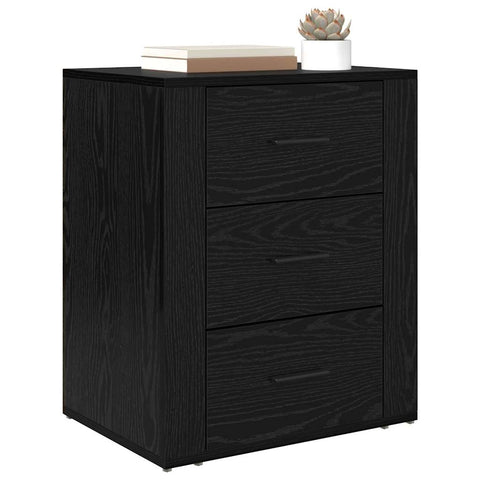 vidaXL Bedside Cabinet Black oak 50 x 36 x 60 cm Engineered wood