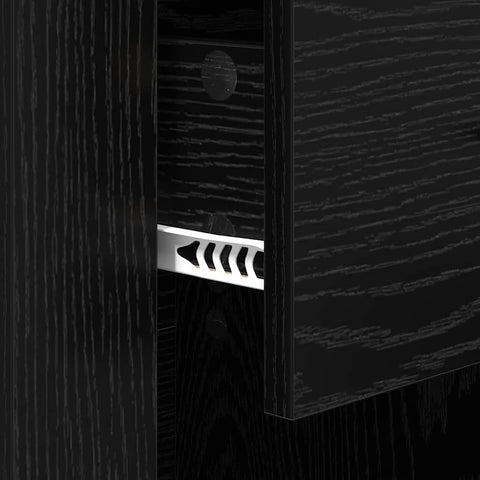 vidaXL Bedside Cabinet Black oak 50 x 36 x 60 cm Engineered wood