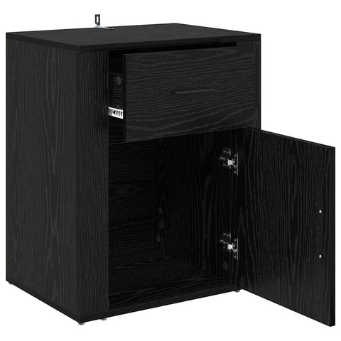 vidaXL Bedside Cabinet Black oak 50 x 36 x 60 cm Engineered wood