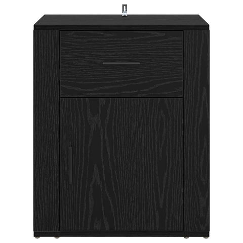 vidaXL Bedside Cabinet Black oak 50 x 36 x 60 cm Engineered wood