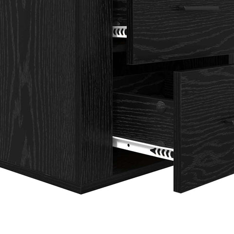 vidaXL Bedside Cabinet Black oak 50 x 36 x 60 cm Engineered wood
